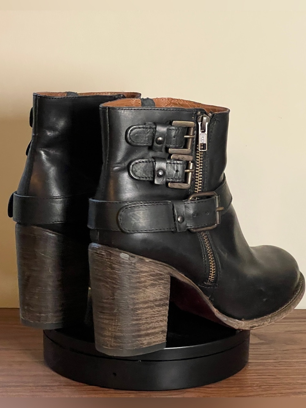 Freebird Bolo Leather Buckle Heeled Boots - US 12 - Picture 3 of 12